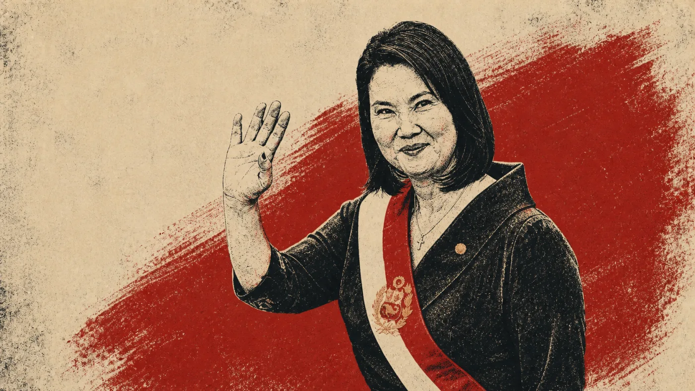 Keiko Fujimori juramenta como presidenta del Perú, 28 de julio de 2026 (ilustración editorial)