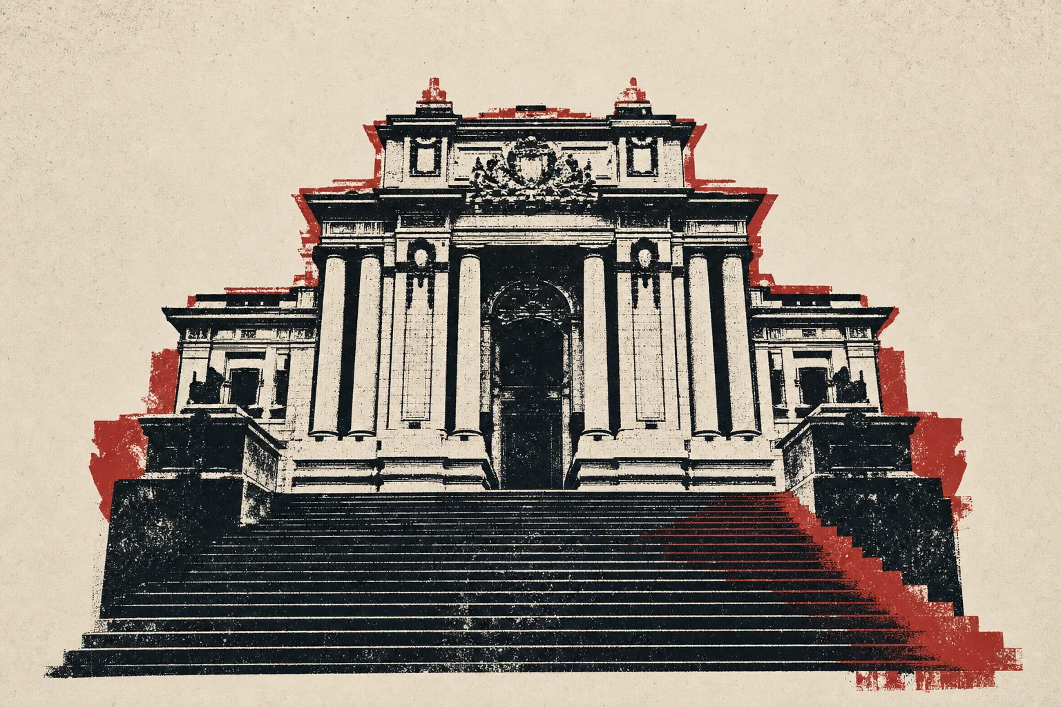 El Congreso de la República del Perú, linograbado editorial: el Mensaje a la Nación 2026